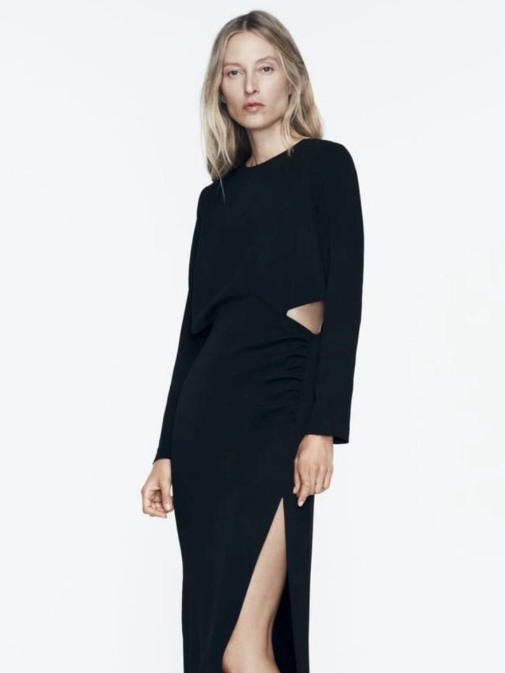 Black Cut Out Crepe Dress NWT Size M